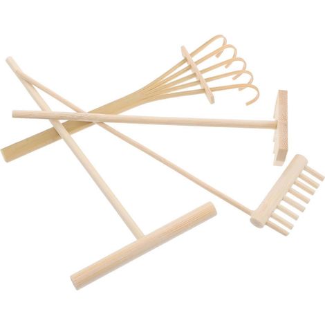 Mini jardin de sable zen – Accessoires et râteau en bois – 4 (1/5)