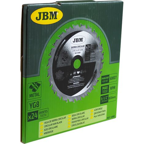 HOJA de sierra CIRCULAR 24T 165mm. PARA METAL PARA REF. 60007  JBM14988