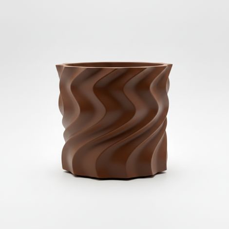 Pot de fleurs décoratif en spirale marron pour plantes, design moderne (1/3)