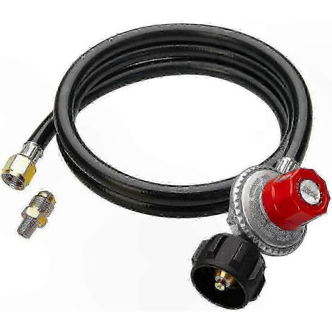 Kit de tuyau régulateur de propane, 1,5 m haute pression avec réglage 0-20 PSI, connecteur QCC1 et raccord 3/8 pouce pour réservoirs (1/5)