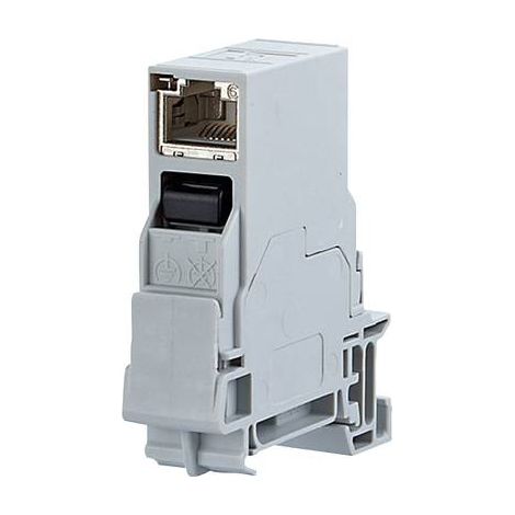 PRISE RÉSEAU DOUBLE PRISE FEMELLE BTRNETCOM POUR RAIL DIN CAT 6 RAL7035 METZ CONNECT 1401206113KE