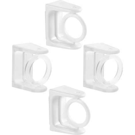 Lot de 4 supports adhésifs muraux pour tringle à rideau de douche, en plastique ABS, compatibles avec les barres de tension. (1/5)