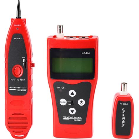 Testeur de câbles réseau NF-308 avec écran LCD, détecteur de lignes coaxiales audio BNC portables pour téléphone et audio