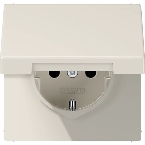Jung Toma de corriente SCHUKO®, 16 A 250 V , tapa abatible, Duroplast, Serie LS, blanco LS 1520 KL