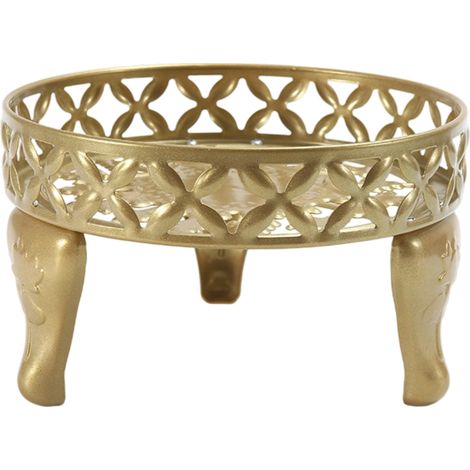 1 Support de plantes en métal, étagère ronde antirouille 25,4 cm, porte-pots robuste pour intérieur et extérieur, style jardin (1/5)