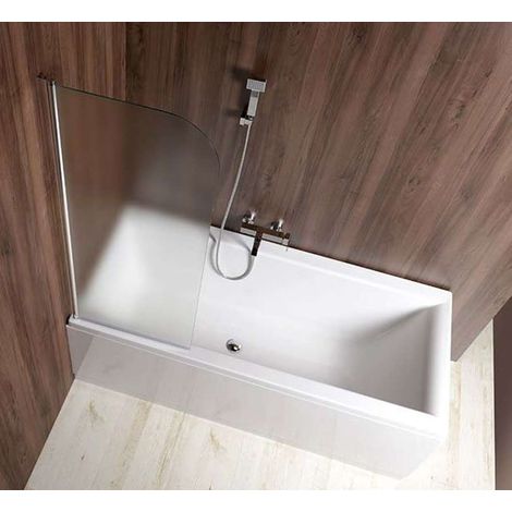 Aqualine Vilma - Mampara de baño 60x140 cm, izquierda, cristal BRICK AQ6018L (1/5)