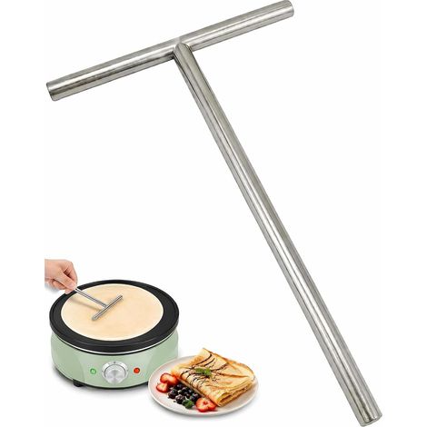 Pelle à crêpes en acier inoxydable longue et durable de 26 cm, ustensiles de cuisine à crêpes professionnels pour usage domestique et commercial (1/5)