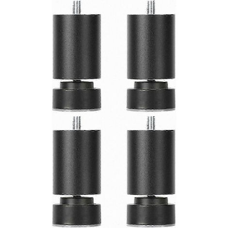 Pieds métalliques réglables et durables avec filetage M10 pour des solutions de support et de stabilité des meubles, noirs, 6 cm. (1/5)