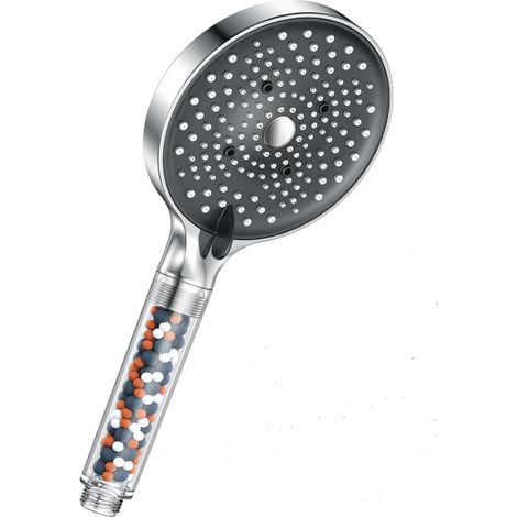 Pommeau, Pommeau de Douche Anti calcaire Grand (⌀130mm), Economie Deau, 6 types de jets, Haute Pression, Chrome (1/5)