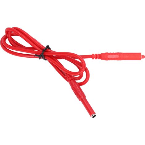 Lot de 4 Fils de Test avec Fiches Banane Mâle à Mâle Empilables, Câble Multimètre 4mm Rouge, Connectique Électrique J.70027 (1/5)