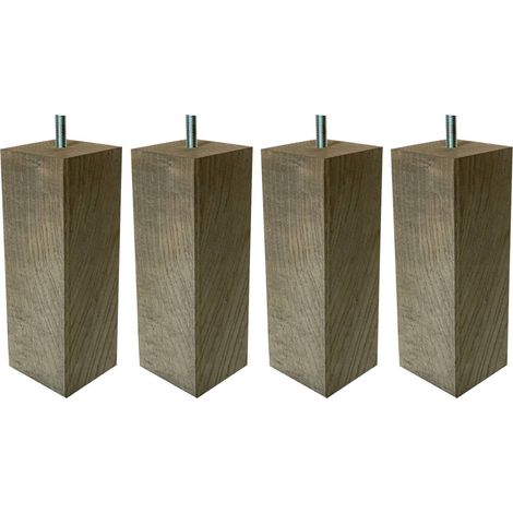 4 pieds carrés bois nature pommier 17 cm