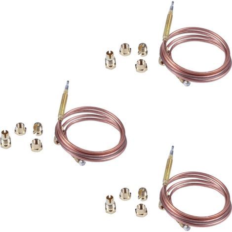 3X Four à Gaz 900mm Ensemble de Thermocouple Universel M6X0.75 avec Thermocouple de Remplacement Des Écrous (15) (1/4)