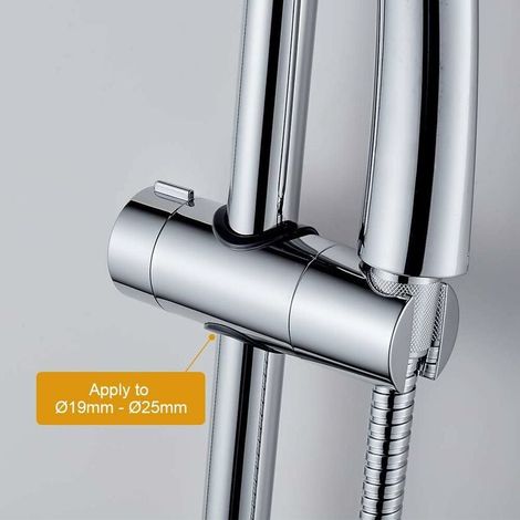 Support Pommeau Douche de Salle de Bain, Clamp Douchette Réglable, Chrome (1/4)