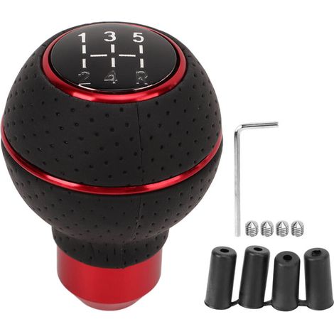 Pomello del cambio universale FOREHILL in alluminio a 5 velocità M8 M10 M11 M12 per auto, pomello del cambio manuale per cambio automatico, rosso
