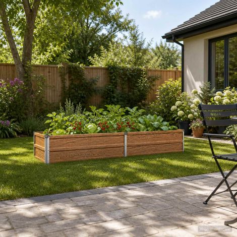 vidaXL Cama de Jardín Elevada Madera Marrón 160 x 40 x 24 cm (1/5)