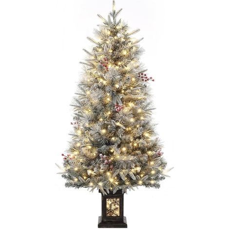 Sapin de Noël LED Lumineux 140cm -200 Lumières LED blanc chaud,avec base (1/5)