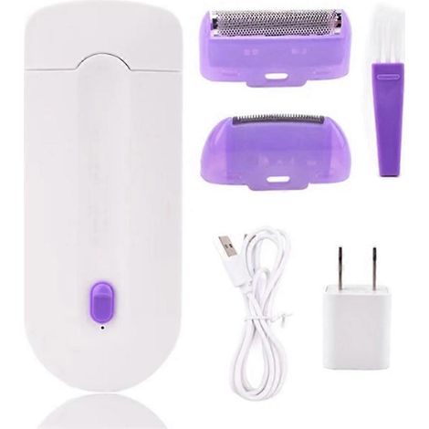 Épilateur portable rechargeable USB pour femmes, rasoir rotatif pour le visage, les jambes, le maillot et la lèvre supérieure, prise américaine (1/5)