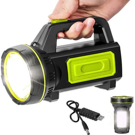 Ultrahelle LED-Taschenlampe, USB-aufladbar, 135.000 Lumen, 6000 mAh Akku, mit Seitenlicht, leistungsstarke, wasserdichte Taschenlampe für Notfälle, Wandern, Camping und Jagen (1/5)