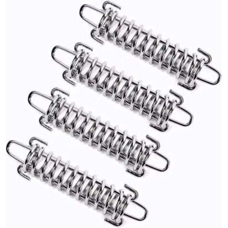 4pcs Shade Sail Springs, Shade Sail Tension Spring, Camping Tent Tension Spring, Steel Tent Spring Rope Buckle (Silver) (1/5)