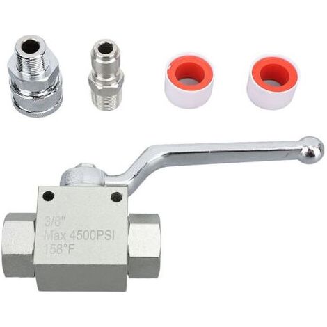 Kugelhahn-Set für Hochdruckreiniger, Schnellkupplungen aus Edelstahl, Schlauchzubehör für 4500 PSI, 3/8 Zoll (1/4)