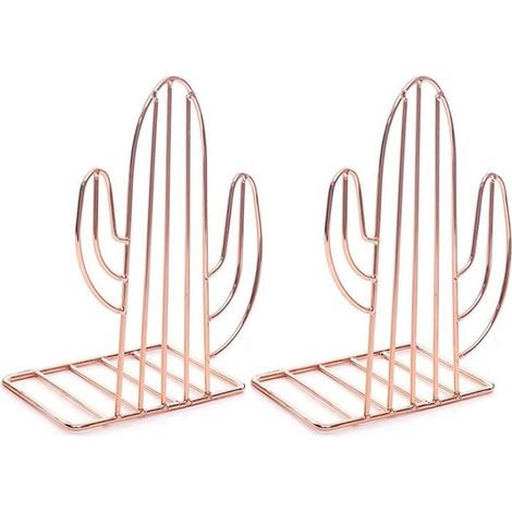 Une paire de serre-livres en métal lourd, décoration de queue de livre, serre-livres en forme de cactus, décoration d'étagère (1/5)
