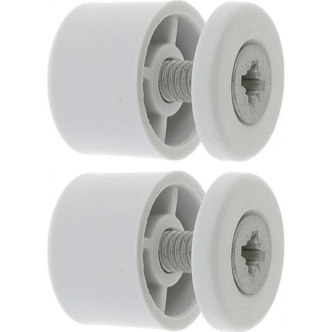 – Butée d'arrêt de lame finale de volet roulant ronde 15mm Ø22mm en PVC – Avec rondelle et vis – Pour fixation en menuiserie – Gris clair (1/3)