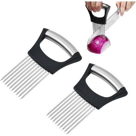 Set di 2 taglia cipolle manuali – taglia verdure – affetta pomodori – affetta cetrioli – affetta limoni – utensili da cucina in acciaio inossidabile – 2024 utensili da cucina