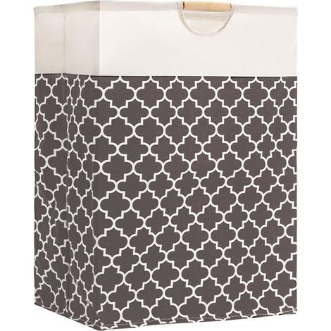 Cesto portabiancheria pieghevole da 72 litri con manici in legno (set da 1), ideale per riporre vestiti, coperte e giocattoli. Perfetto per organizzare camera da letto, bagno e soggiorno. (1/4)