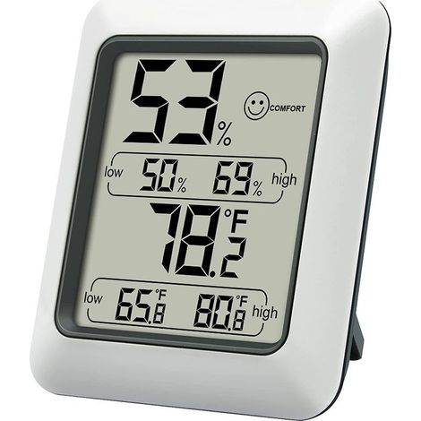 Hygromètre numérique intérieur, thermomètre d'ambiance, indicateur d'humidité, blanc 1 pc (sans pile) (1/5)