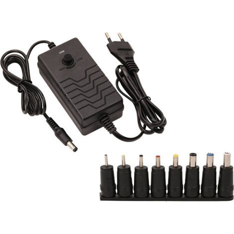 24-36V avec 8 Adaptateurs 72W Alimentation à DéCoupage à Vitesse RéGlable Adaptateur Secteur Universel AC RéGlable Prise EuropéEnne (1/2)
