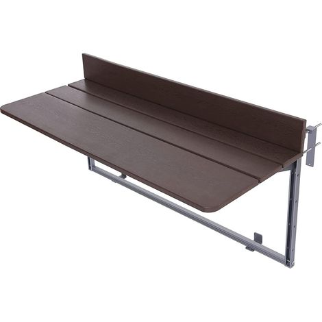 Table de Balcon Rabattable, Table Suspendue avec 5 Hauteurs Réglables pour Extérieur Jardin Terrasse, Table en Profilé D'aluminium Pliante de Garde-Corps (1/5)
