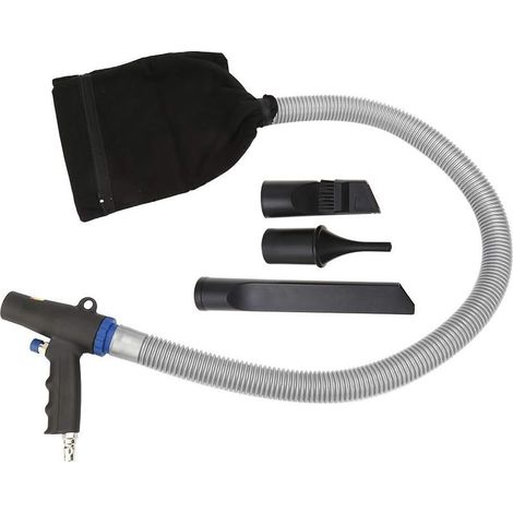Kit neumático de vacío para pistola sopladora/aspiradora de aire - Pistola sopladora/aspiradora de doble función, pistola sopladora/aspiradora de succión de aire, incluye bolsas, tubo y accesorios. (1/5)