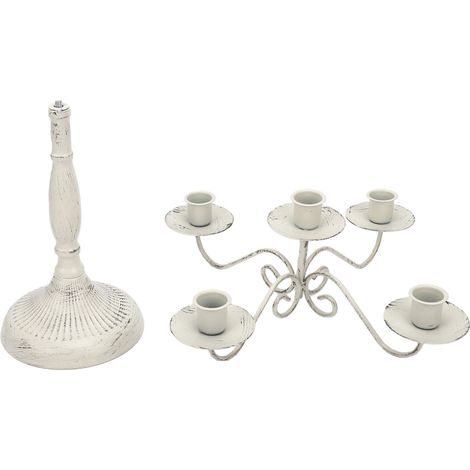 Candélabre vintage en fer forgé à 5 bras détachables, idéal comme centre de table pour un mariage, une fête ou une décoration intérieure. (1/5)
