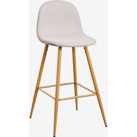 Tabouret haut Glamm SKLUM  ↑75 cm  Beige Crème      Bois naturel