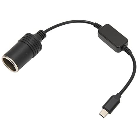 Ej.Life Sxhlseller 5V USB C auf Zigarettenanzünder Adapter, 11,8 Zoll 5V USB C Stecker auf 12V Zigarettenanzünder Buchse Konverter Plug and Play, USB Stecker auf Buchse Zigarettenanzünder Konverter A
