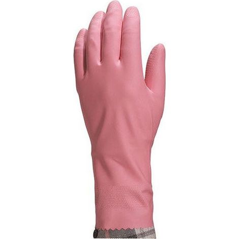 Deltaplus, Guanti Domestici in Lattice, Rosa, Misura 8-9, 30 cm
