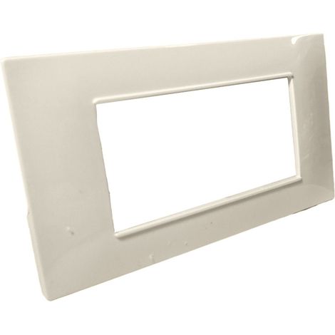 Placchetta per interruttore in metallo a 4 bianco perla cassetta 504 compatibile con vimar plana supporto cover (1/2)