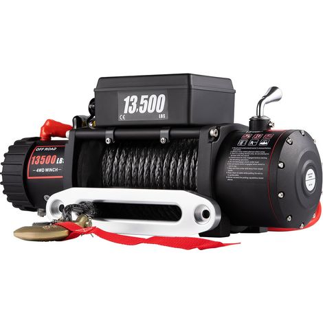 SIHAO Elektrische Seilwinde Stahlseil 12V 6123KG 13500lbs Motorwinde Seilhebezug
