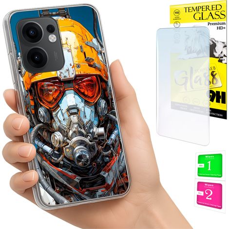 Custodia per Oppo Reno 13F 5G / 13 FS 5G, cover posteriore + vetro (1/5)