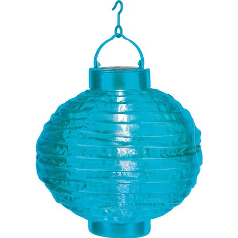LED Solar-Lampion ,Festival', Dämmerungssensor, outdoor, 22cm, blau (1/4)
