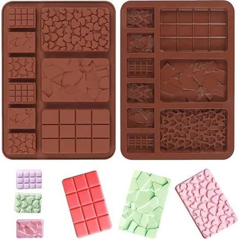 Moule Tablette Chocolat en Silicone,Facile à Démouler,Moules pour Barres Protéinées et Énergétiques pour Pralines, Gaufres, 2 pièce (1/5)