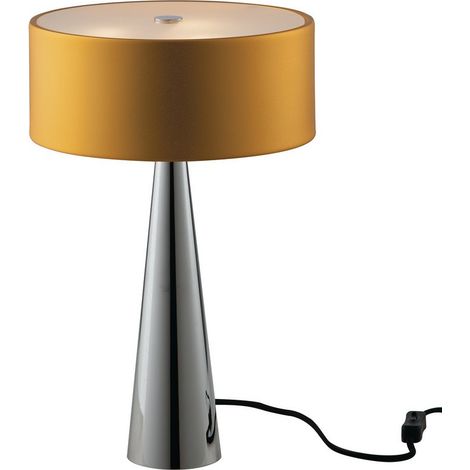 Lampada da tavolo HEMINGUAY in metallo argento con paralume in alluminio oro (1/3)