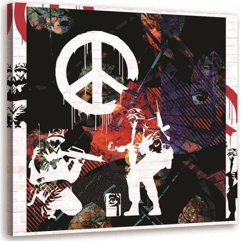 Tableau sur toile Banksy Peace Street Art 40x40 (1/5)