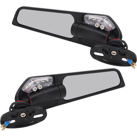 Rétroviseurs extérieurs pivotants gauche et droit pour moto sportive, avec éclairage LED, compatibles avec Ninja 250 300 H2 H4 (1/5)