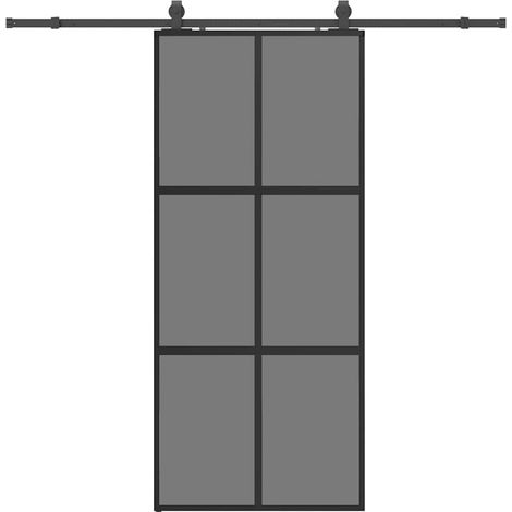 Maison Exclusive - Schiebetür mit Beschlag Schwarz 90x205 cm Hart