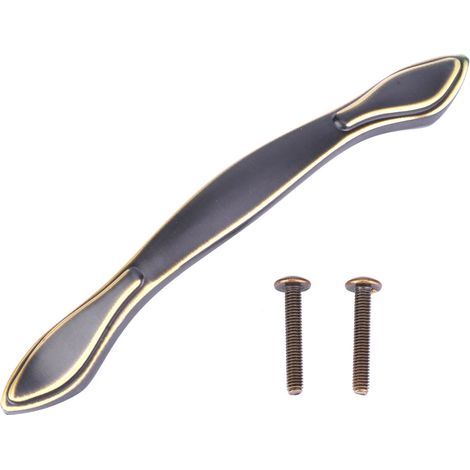 Poignée De Tiroir En Laiton - Double Trou 137x13x23mm - Pour Armoire Et Meuble - Finition Bronze Antique - Lot De 1 (1/5)