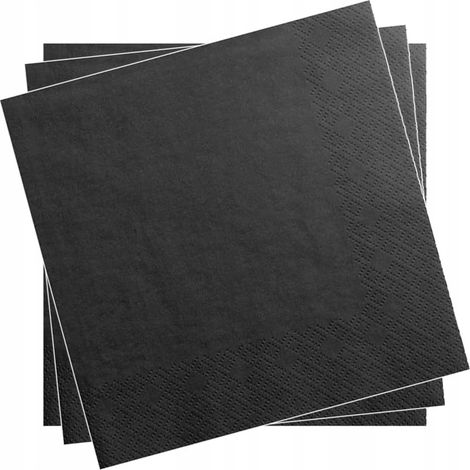 Serviettes en papier 3 plis, 20 unités, noires (1/2)