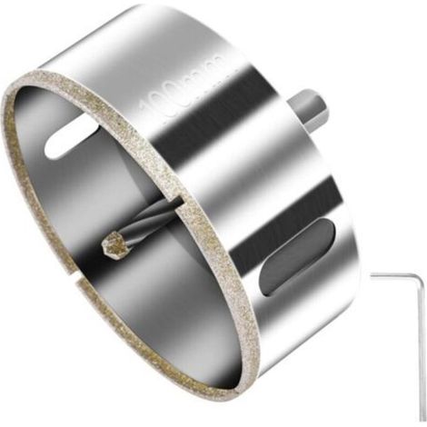 Scie Cloche Diamant 100 mm, Foret Diamant avec Foret Guidage Central, Scie Cloche Carrelage avec Revêtement de Surface en Diama (1/4)