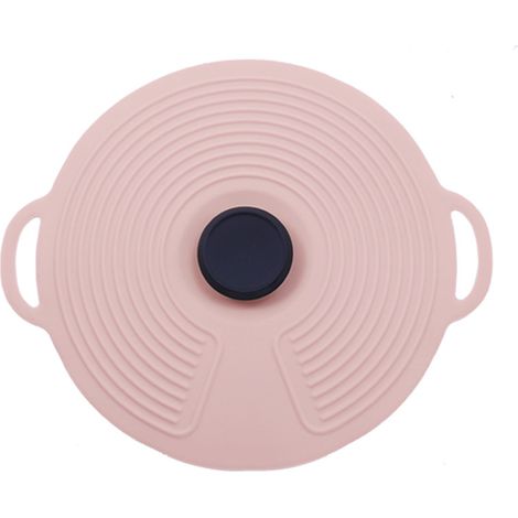 Tapa de silicona con ventosa, ideal para tazas, ollas y cuencos, mantiene la cocina limpia (rosa, 15,2 cm, 2 unidades). (1/5)