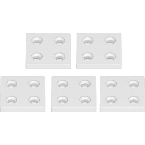 5 pièces Bouchon de fin pour profilé aluminium 4040, couvercle argenté pour rail de guidage linéaire double rainure